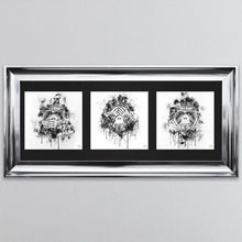 Load image into Gallery viewer, Three Wise Monkeys Triptych Framed Wall Art
