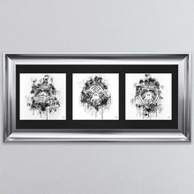 Load image into Gallery viewer, Three Wise Monkeys Triptych Framed Wall Art
