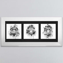 Load image into Gallery viewer, Three Wise Monkeys Triptych Framed Wall Art
