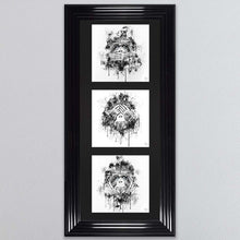 Load image into Gallery viewer, Three Wise Monkeys Triptych Framed Wall Art
