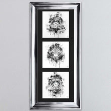 Load image into Gallery viewer, Three Wise Monkeys Triptych Framed Wall Art
