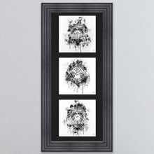 Load image into Gallery viewer, Three Wise Monkeys Triptych Framed Wall Art
