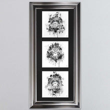 Load image into Gallery viewer, Three Wise Monkeys Triptych Framed Wall Art
