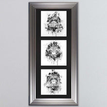 Load image into Gallery viewer, Three Wise Monkeys Triptych Framed Wall Art
