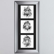 Load image into Gallery viewer, Three Wise Monkeys Triptych Framed Wall Art
