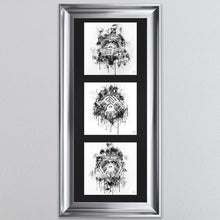 Load image into Gallery viewer, Three Wise Monkeys Triptych Framed Wall Art
