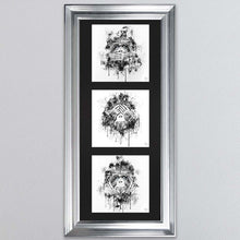 Load image into Gallery viewer, Three Wise Monkeys Triptych Framed Wall Art
