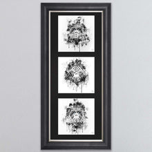 Load image into Gallery viewer, Three Wise Monkeys Triptych Framed Wall Art
