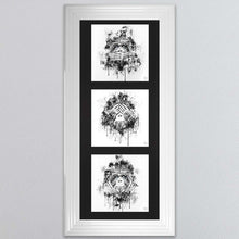 Load image into Gallery viewer, Three Wise Monkeys Triptych Framed Wall Art
