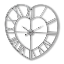 Load image into Gallery viewer, Silver Heart Skeleton Wall Clock
