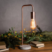 Load image into Gallery viewer, Copper Industrial Lamp With Stone Base
