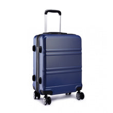 Load image into Gallery viewer, ABS SCULPTED HORIZONTAL DESIGN 20 INCH CABIN LUGGAGE - NAVY BLUE
