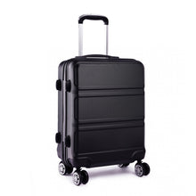 Load image into Gallery viewer, ABS SCULPTED HORIZONTAL DESIGN 20 INCH CABIN LUGGAGE - BLACK
