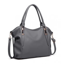 Load image into Gallery viewer, SOFT LEATHER LOOK SLOUCHY HOBO SHOULDER BAG - DARK GREY
