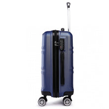 Load image into Gallery viewer, ABS SCULPTED HORIZONTAL DESIGN 3 PIECE SUITCASE SET - NAVY BLUE
