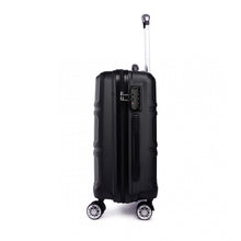 Load image into Gallery viewer, ABS SCULPTED HORIZONTAL DESIGN 20 INCH CABIN LUGGAGE - BLACK
