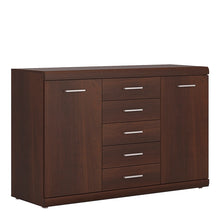 Load image into Gallery viewer, Imperial 2 Door 5 Drawer Sideboard in Dark Mahogany Melamine
