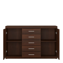 Load image into Gallery viewer, Imperial 2 Door 5 Drawer Sideboard in Dark Mahogany Melamine
