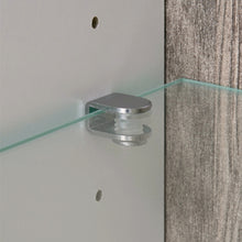 Load image into Gallery viewer, Chelsea Living Low Display Cabinet 109 cm wide in white with an Truffle Oak Trim
