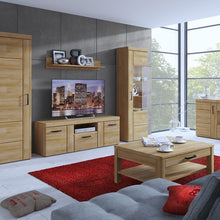 Load image into Gallery viewer, Cortina 2 door 1 drawer tall TV cabinet in Grandson Oak
