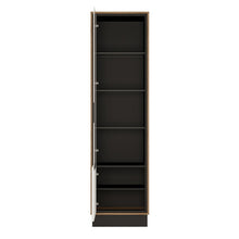 Load image into Gallery viewer, Brolo Tall glazed display cabinet (Left Hand) With the walnut and dark panel finish
