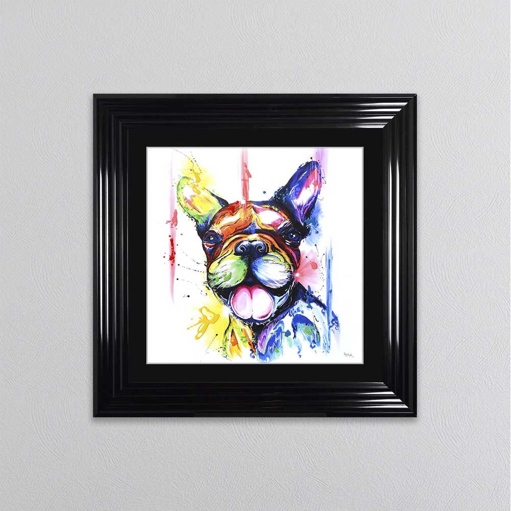 Multicoloured French Bulldog Framed Wall Art