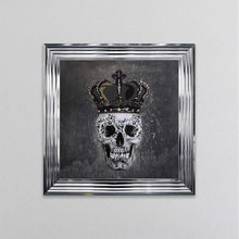 Load image into Gallery viewer, King Skull With Crown Grey Framed Wall Art
