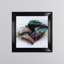 Load image into Gallery viewer, In The Kiss Blue Lips Framed Wall Art
