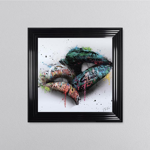 In The Kiss Blue Lips Framed Wall Art