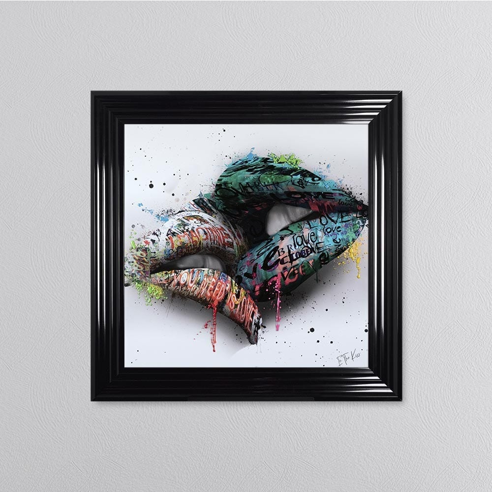 In The Kiss Blue Lips Framed Wall Art