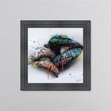 Load image into Gallery viewer, In The Kiss Blue Lips Framed Wall Art
