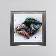 Load image into Gallery viewer, In The Kiss Blue Lips Framed Wall Art
