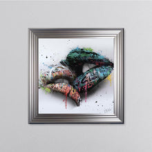 Load image into Gallery viewer, In The Kiss Blue Lips Framed Wall Art
