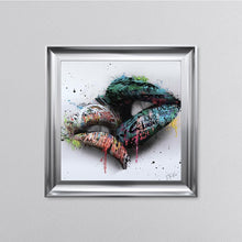 Load image into Gallery viewer, In The Kiss Blue Lips Framed Wall Art
