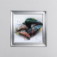 Load image into Gallery viewer, In The Kiss Blue Lips Framed Wall Art
