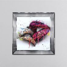 Load image into Gallery viewer, In The Kiss Pink Lips Framed Wall Art
