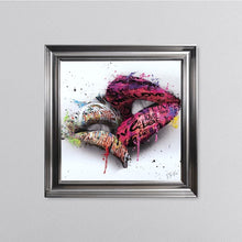 Load image into Gallery viewer, In The Kiss Pink Lips Framed Wall Art
