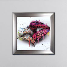 Load image into Gallery viewer, In The Kiss Pink Lips Framed Wall Art
