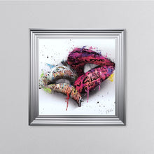 Load image into Gallery viewer, In The Kiss Pink Lips Framed Wall Art
