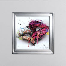 Load image into Gallery viewer, In The Kiss Pink Lips Framed Wall Art
