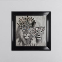 Load image into Gallery viewer, Lion Family With One Cub Framed Wall Art 75*75cm
