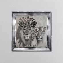 Load image into Gallery viewer, Lion Family With One Cub Framed Wall Art 75*75cm
