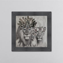 Load image into Gallery viewer, Lion Family With One Cub Framed Wall Art 75*75cm
