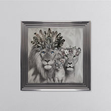 Load image into Gallery viewer, Lion Family With One Cub Framed Wall Art 75*75cm
