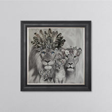 Load image into Gallery viewer, Lion Family With Two Cubs Framed Wall Art 75*75cm
