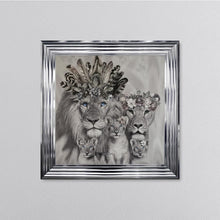 Load image into Gallery viewer, Lion Family With Three Cubs Framed Wall Art 75*75cm
