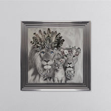 Load image into Gallery viewer, Lion Family With Three Cubs Framed Wall Art 75*75cm
