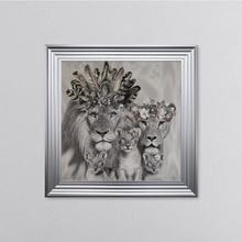 Load image into Gallery viewer, Lion Family With Three Cubs Framed Wall Art 75*75cm
