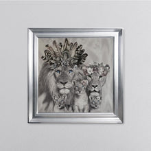 Load image into Gallery viewer, Lion Family With Three Cubs Framed Wall Art 75*75cm
