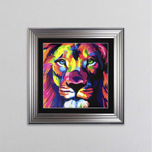 Load image into Gallery viewer, Multicoloured Lion Framed Wall Art
